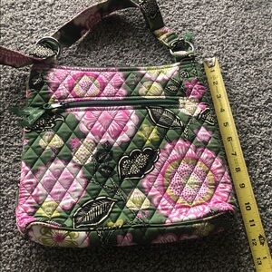 Vera Bradley Green and Pink Floral Crossbody Bag
